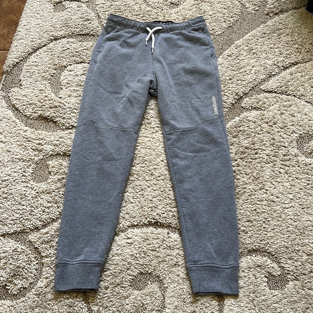 15 / 16 Gray Abercrombie Kids Joggers Pants Grey A&F Sweatpants Athletic